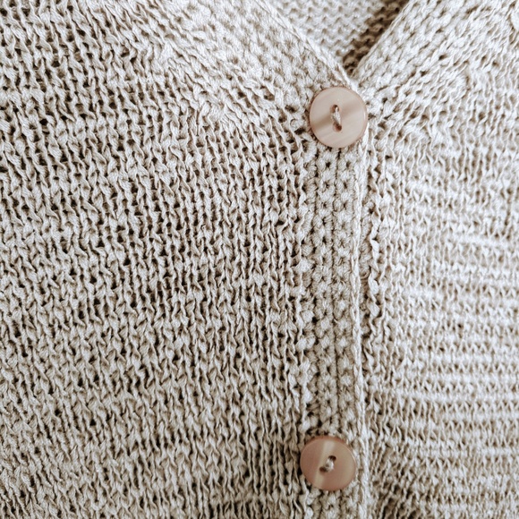 Fall Pendleton Linen Oregon Beige Tan Cardigan - Picture 4 of 5